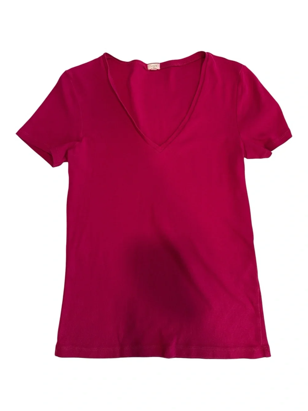 J. Crew Women's V-Neck Short Sleeve Tee - Magenta size small
